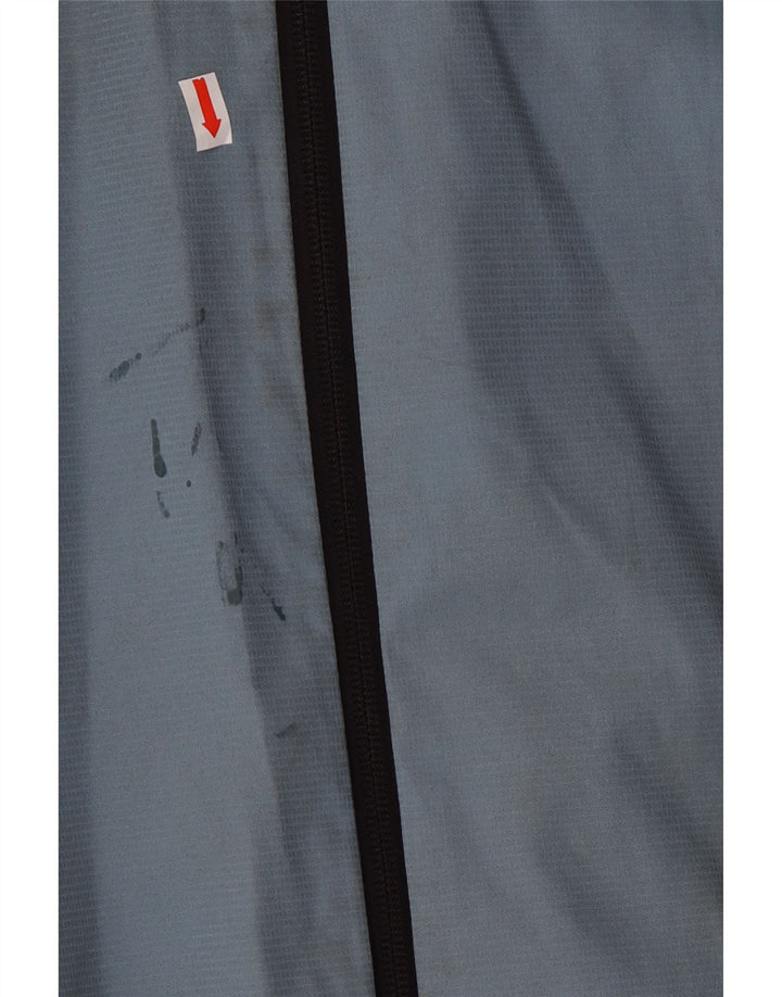 Adidas Chaqueta impermeable con capucha para mujer UK 44 Poliéster azul medio