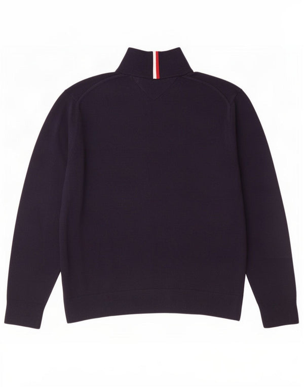 Tommy Hilfiger Jersey con cuello y cremallera para hombre XL Algodón azul marino