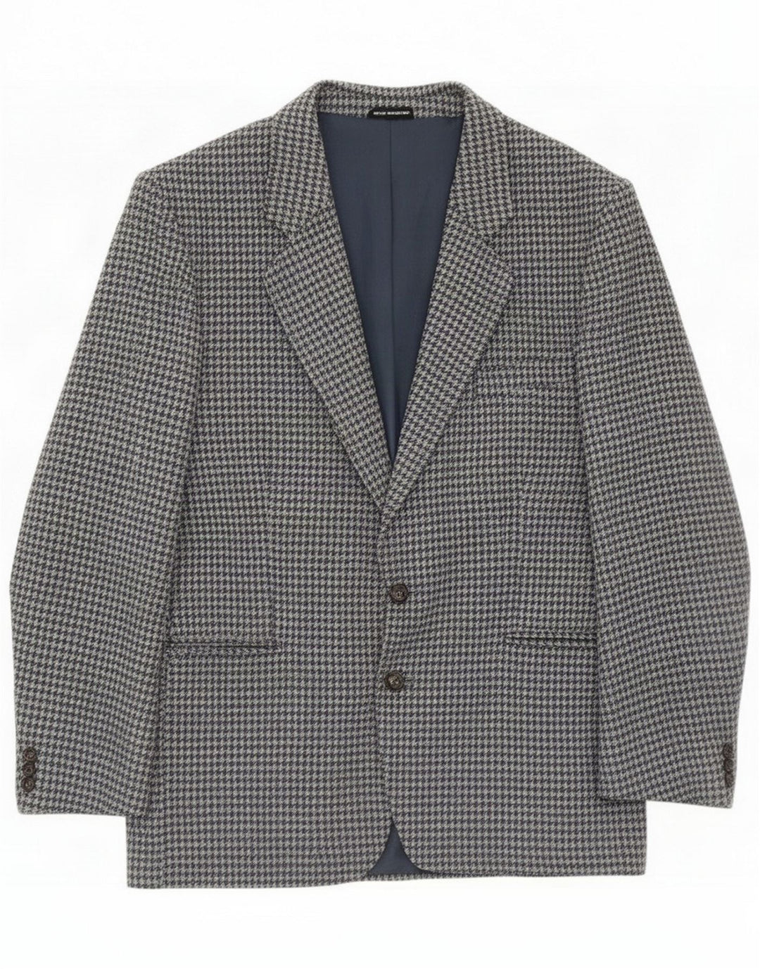 Exclusiva chaqueta blazer de 2 botones para hombre UK 40 Grande Gris Pata de gallo Lana nueva