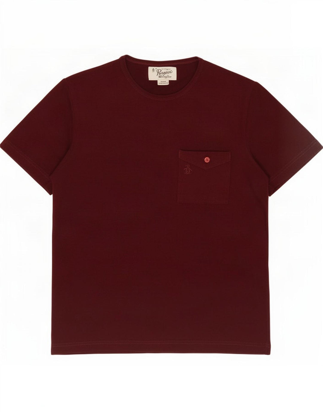 Camiseta Penguin Hombre Top Small Borgoña Algodón