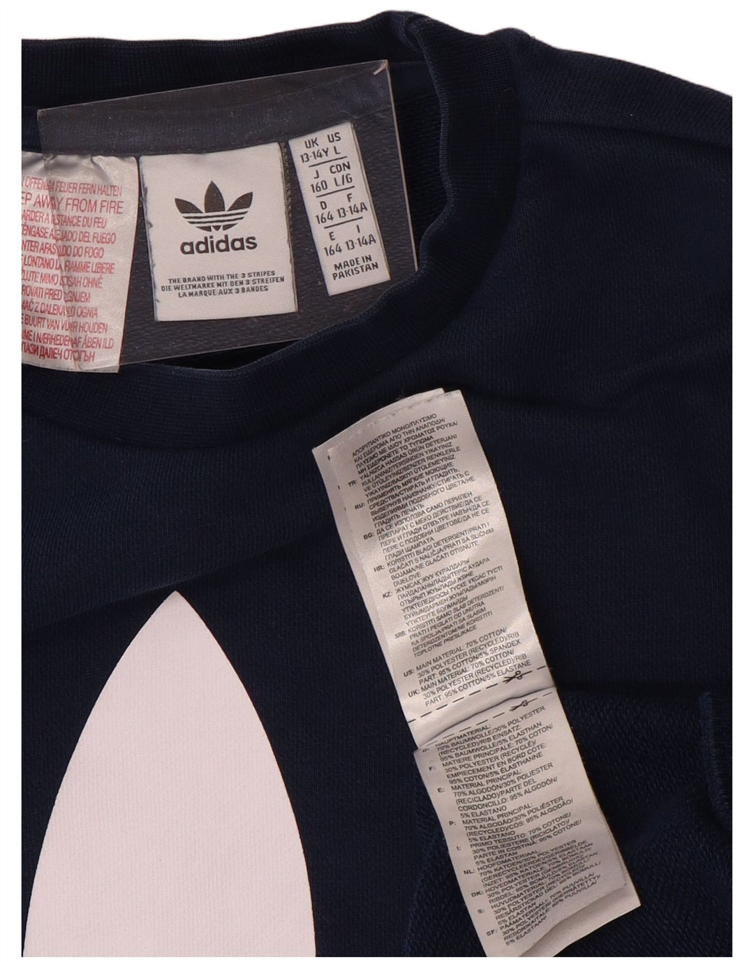 Adidas Sudadera para niño Jumper 13-14 años Azul Marino Algodón