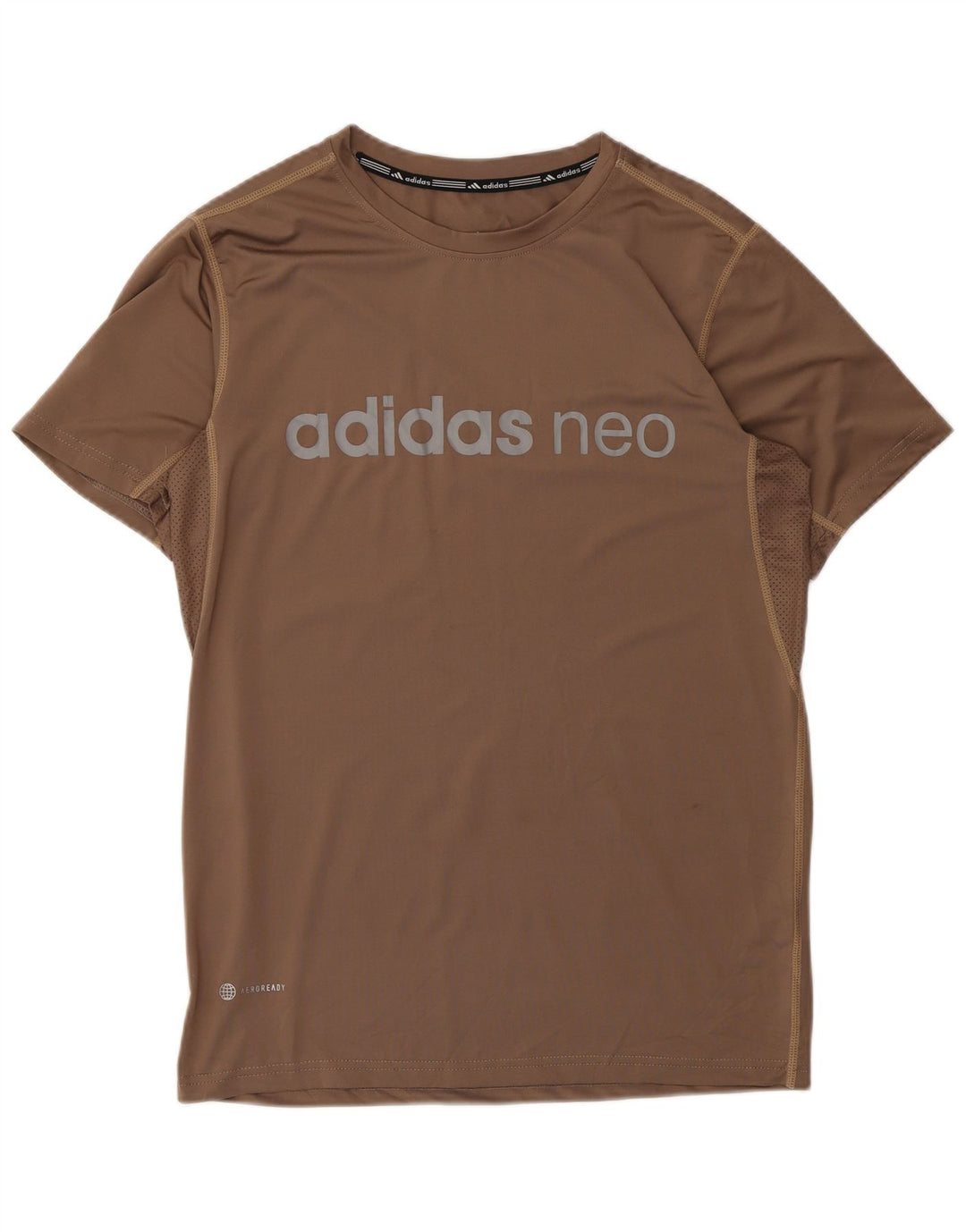 Adidas - Camiseta gráfica Aeroready para hombre, talla grande, poliéster marrón
