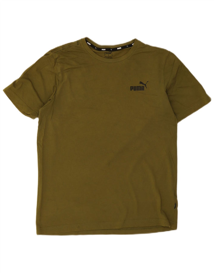 Puma Camiseta gráfica para hombre Top Medium Khaki Cotton