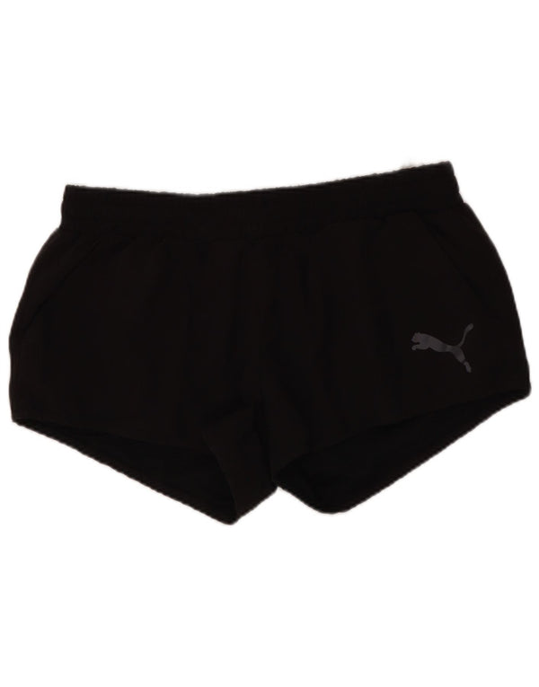 Puma Pantalones cortos deportivos para mujer UK 12 Mediano Negro Poliéster