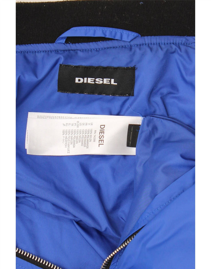 Diesel Chaqueta bomber estampada para niños 11-12 años Nylon color block azul