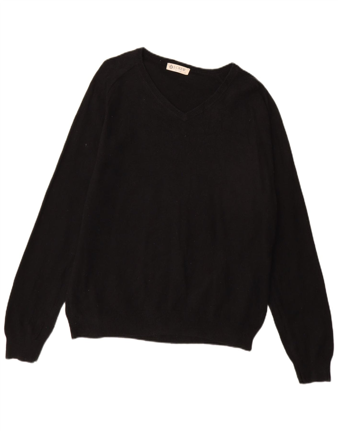 J. Crew Jersey con cuello en V para hombre, talla grande, algodón negro