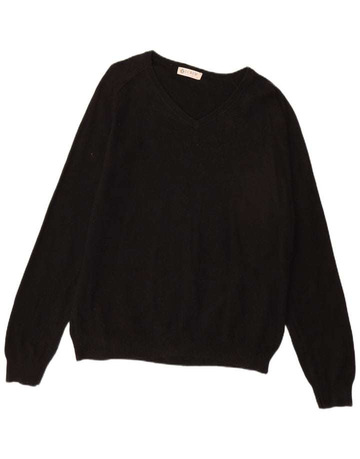J. Crew Jersey con cuello en V para hombre, talla grande, algodón negro