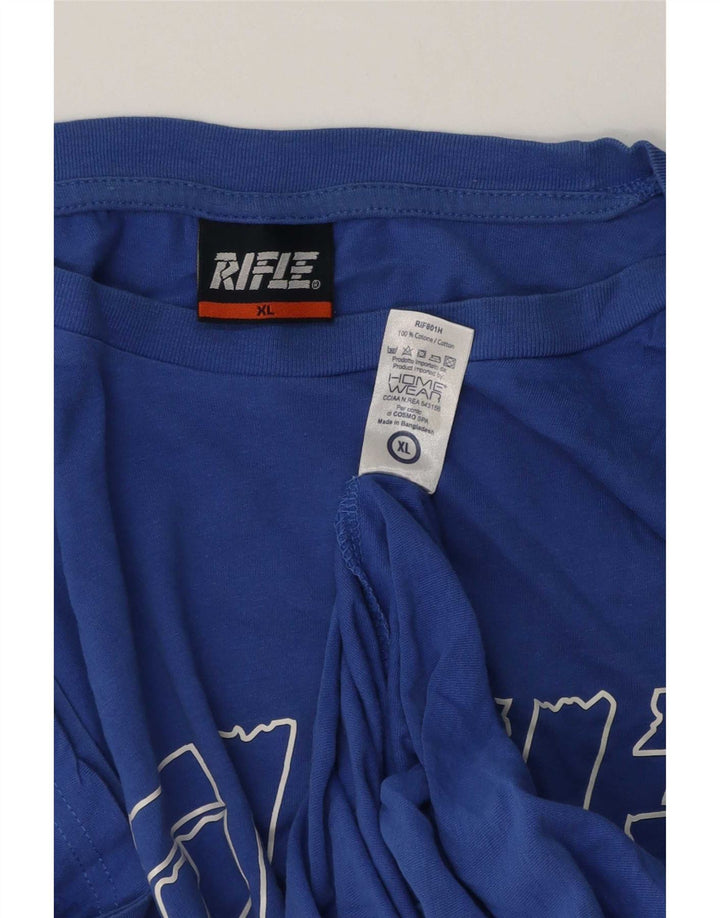 Rifle Camiseta gráfica para hombre Top XL Algodón azul