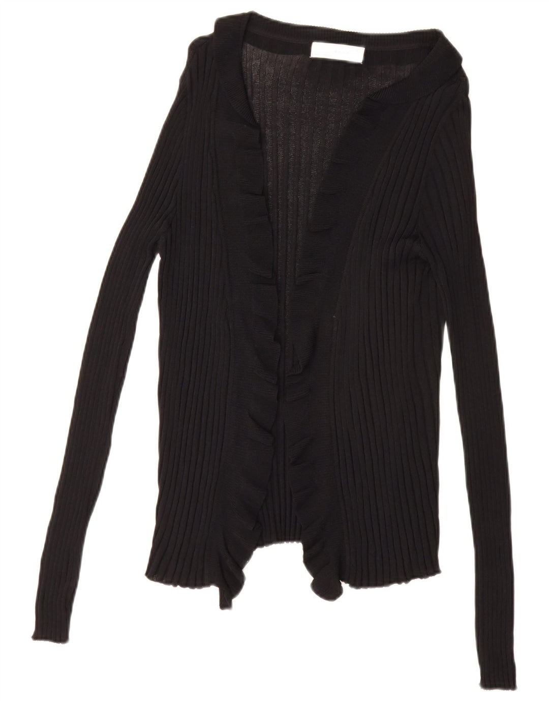 Zara Mujer Cárdigan Abierto Suéter UK 46 Large Negro