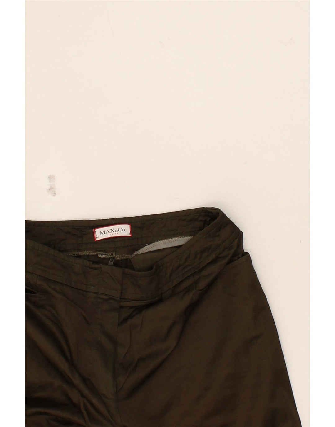 MAX & CO. Womens Straight Casual Trousers W28 L29 Khaki Vintage Max & Co. and Second-Hand Max & Co. from Messina Hembry 