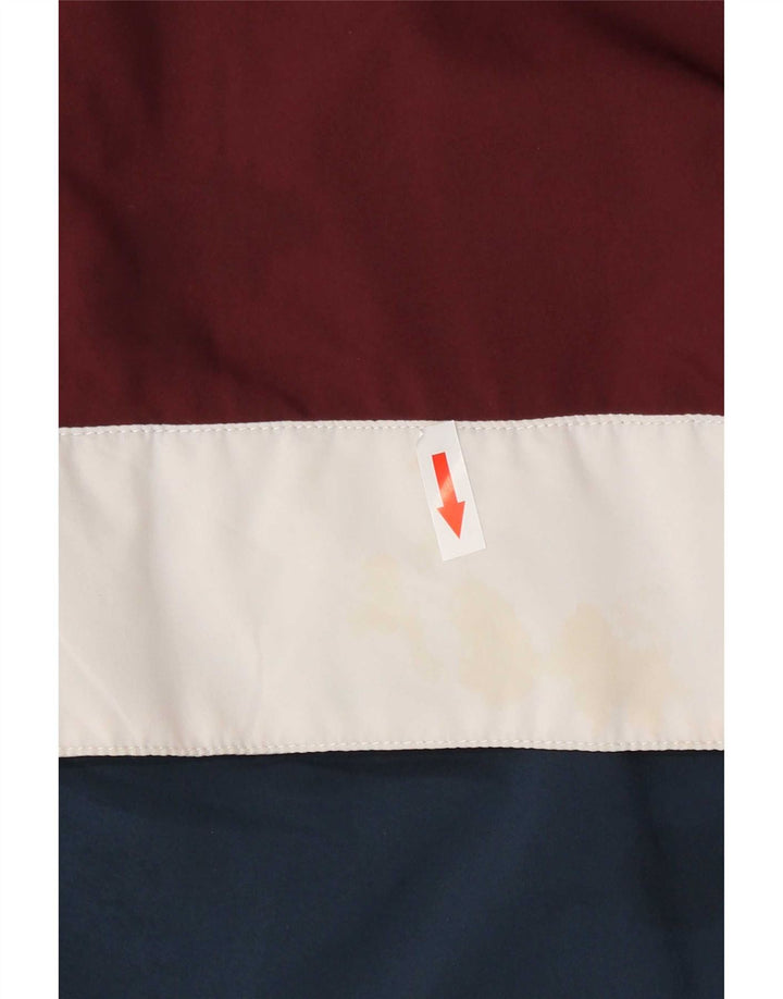 Vans Chaqueta impermeable con capucha para hombre, talla 38, color burdeos mediano