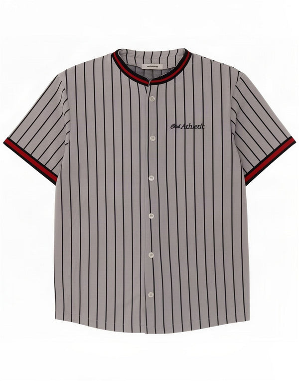 Jack & Jones Camisa de manga corta para hombre de poliéster a rayas gris pequeña