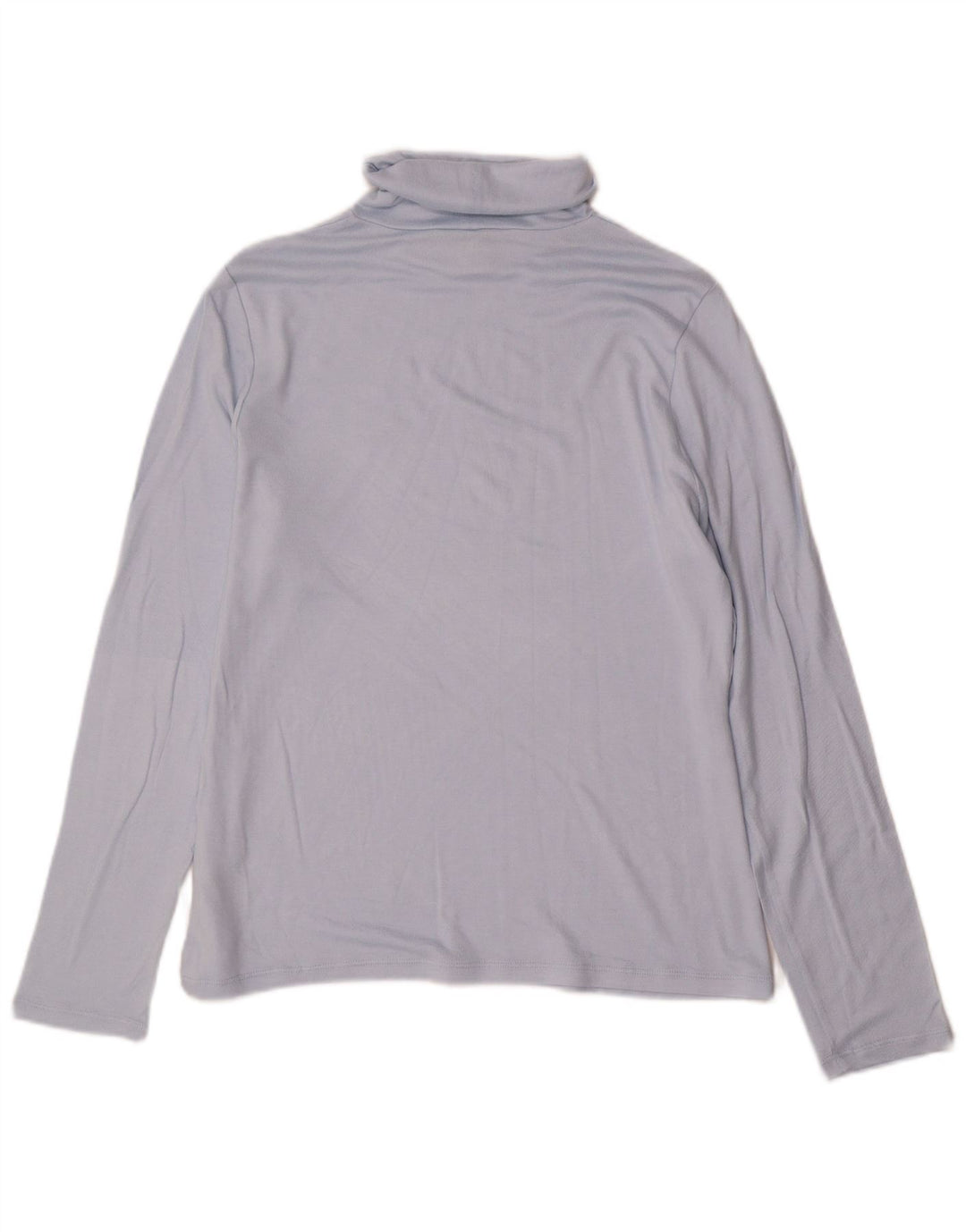 Marks & Spencer Top con cuello vuelto para mujer, manga larga, UK 46, viscosa azul grande