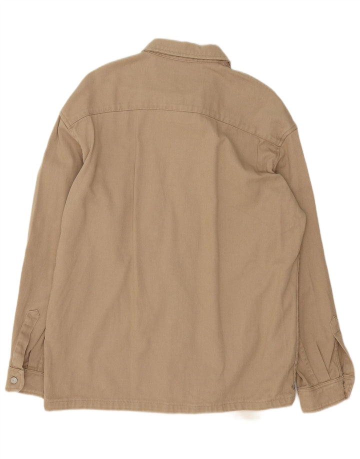Zara Hombre Camisa Relaxed Fit Algodón Color Block Beige Medio