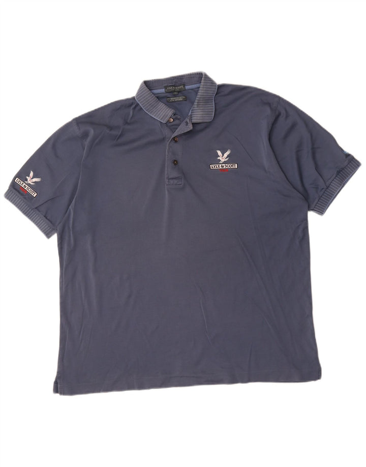 Lyle & Scott Polo para hombre grande de algodón azul marino