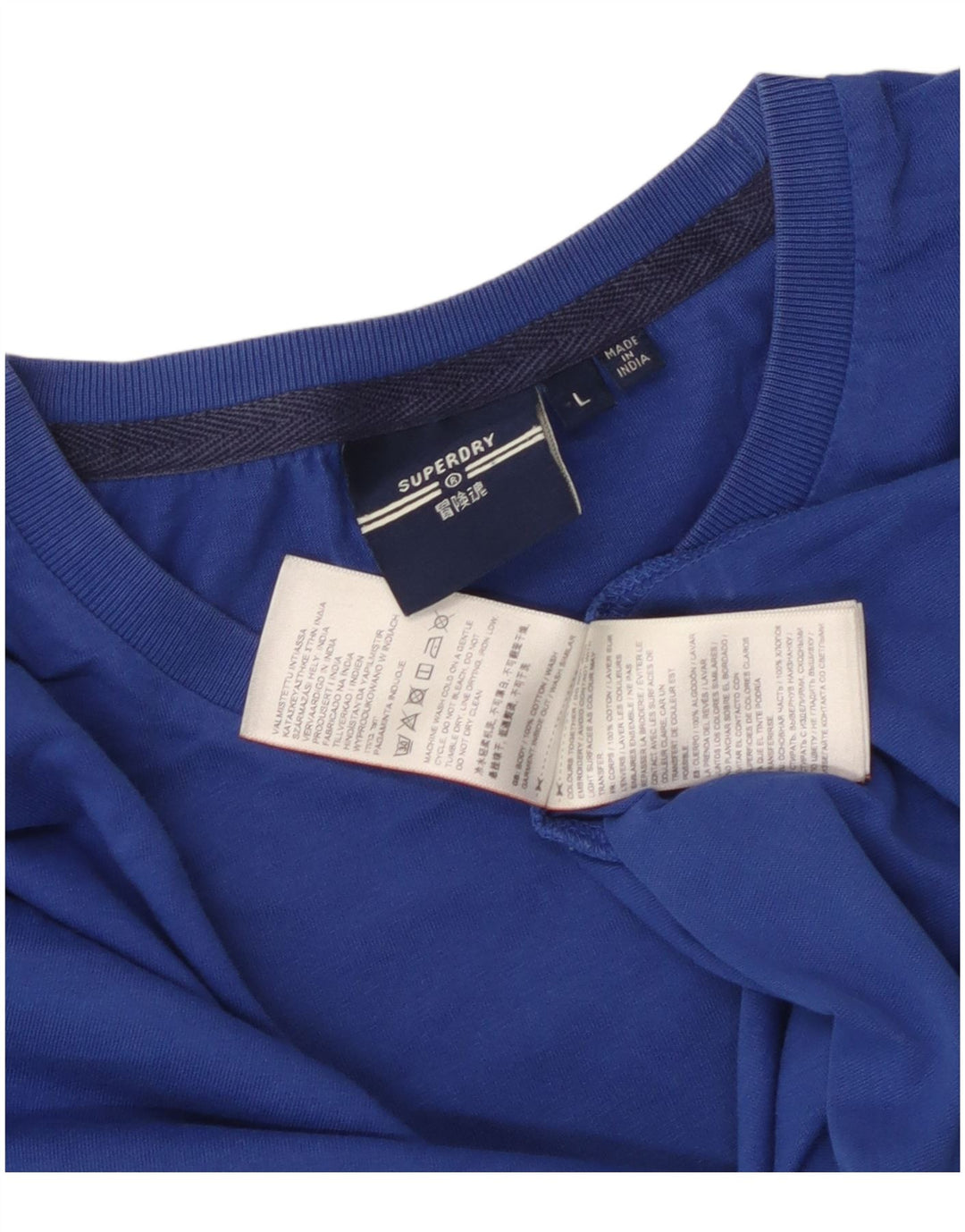 Superdry Camiseta para hombre Top Large de algodón azul