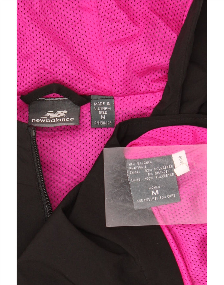 New Balance Chubasquero con capucha para mujer UK 44 Mediano Negro Poliéster