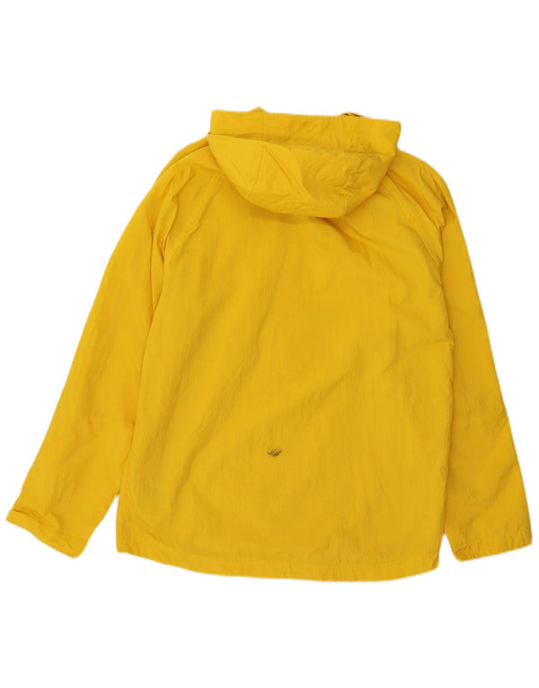 Adidas - Chaqueta impermeable con capucha para hombre, talla 36, nailon amarillo pequeño