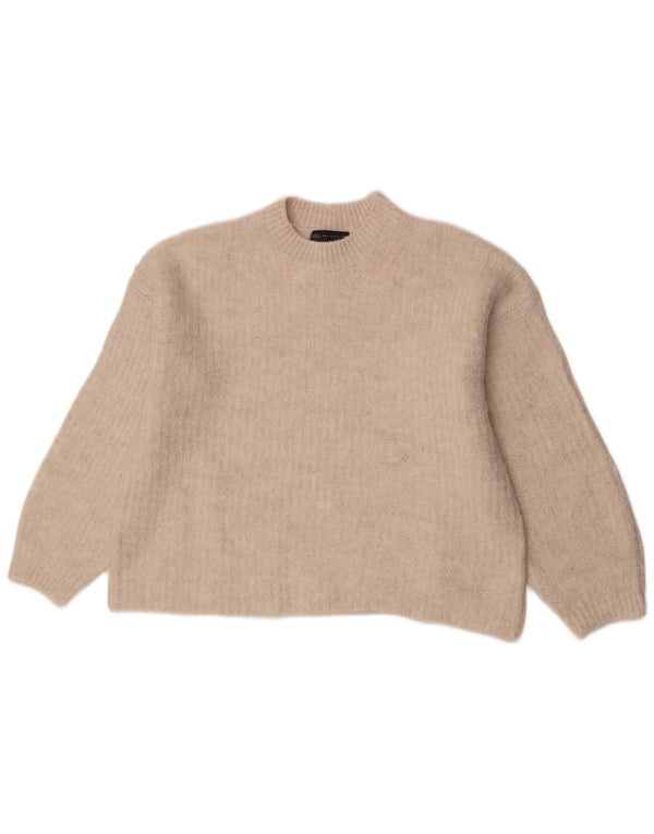 Marks & Spencer Suéter de Cuello Redondo para Mujer UK 44 Acrílico Beige Medio