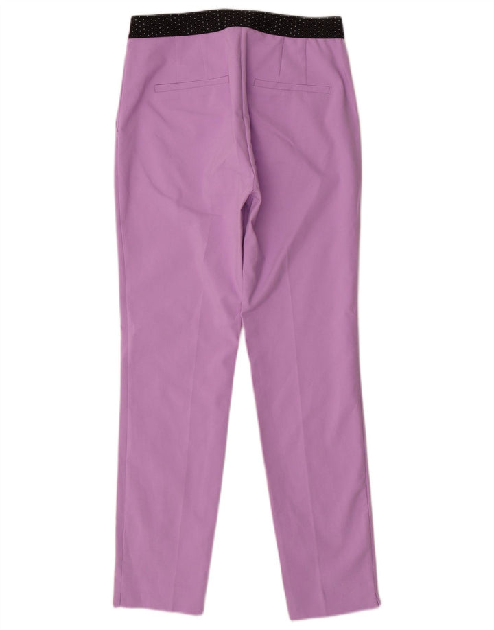 Zara Mujer Pantalón De Traje Slim Small W27 L27 Poliéster Morado