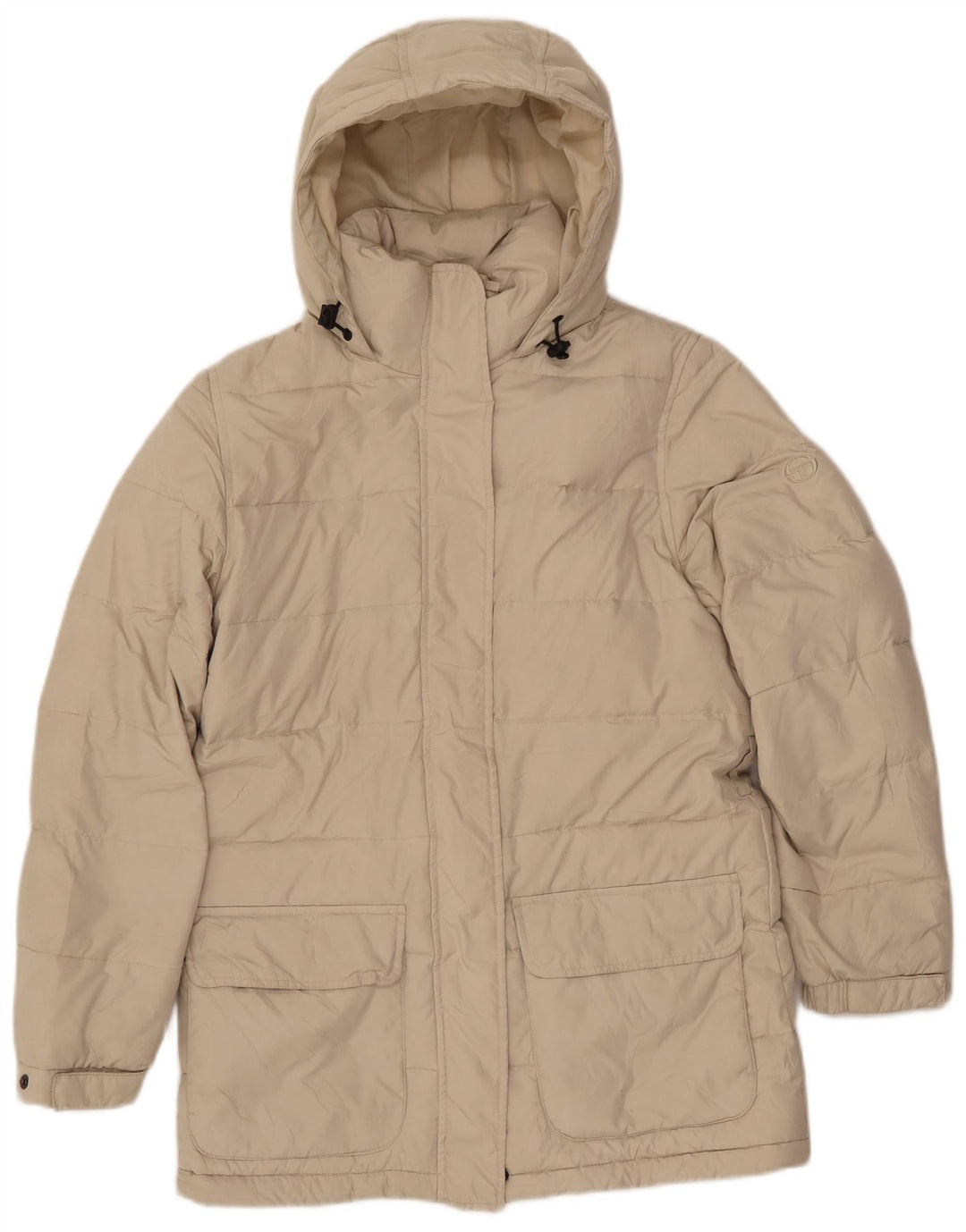 SERGIO TACCHINI Chaqueta acolchada con capucha Mujer IT 42 Poliéster beige medio