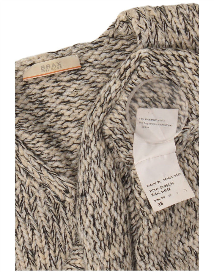 Brax Jersey con cuello en V para mujer EU 38 Lana moteada gris medio