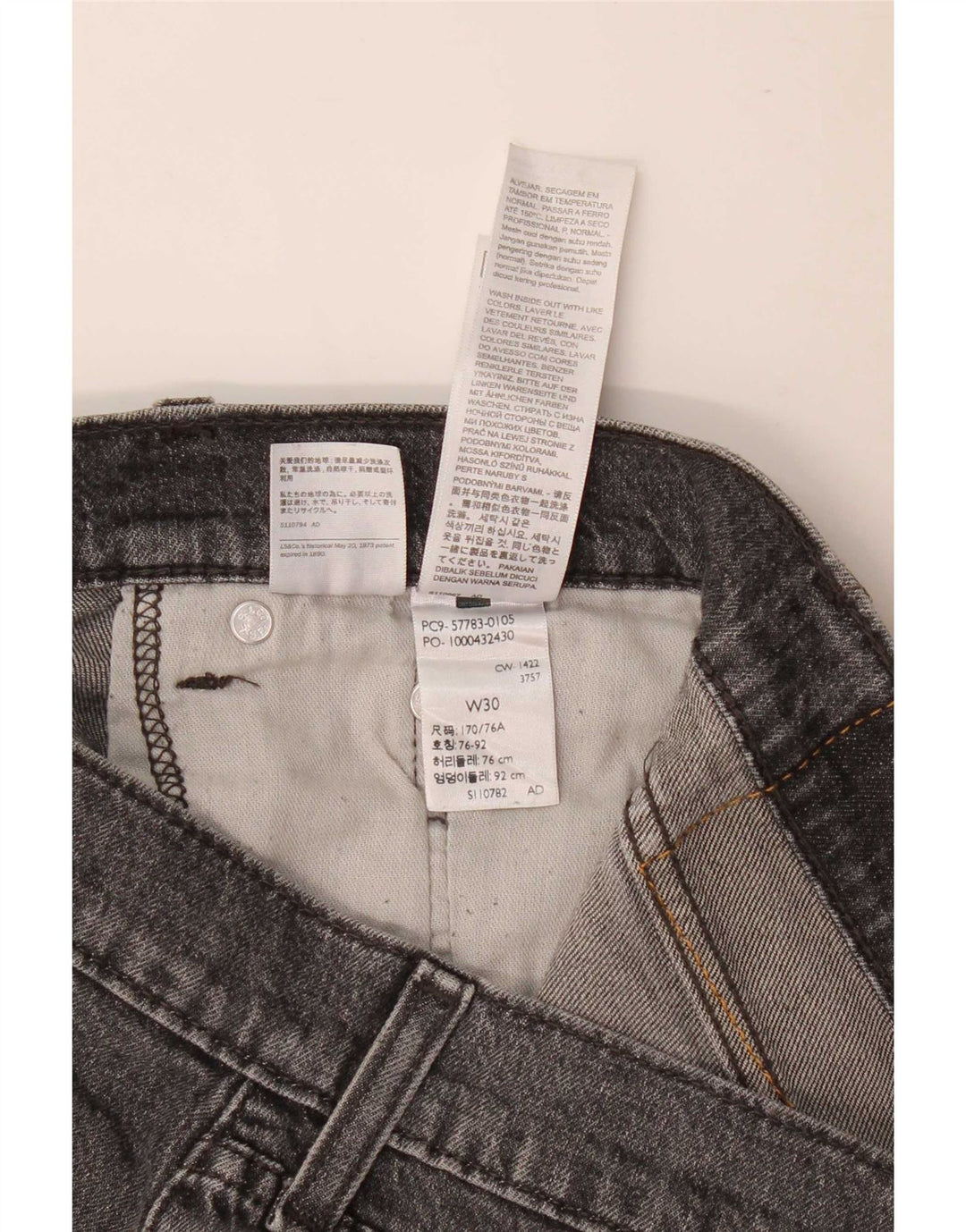 Levi's Vaqueros rectos 502 para hombre W30 L29 Algodón gris