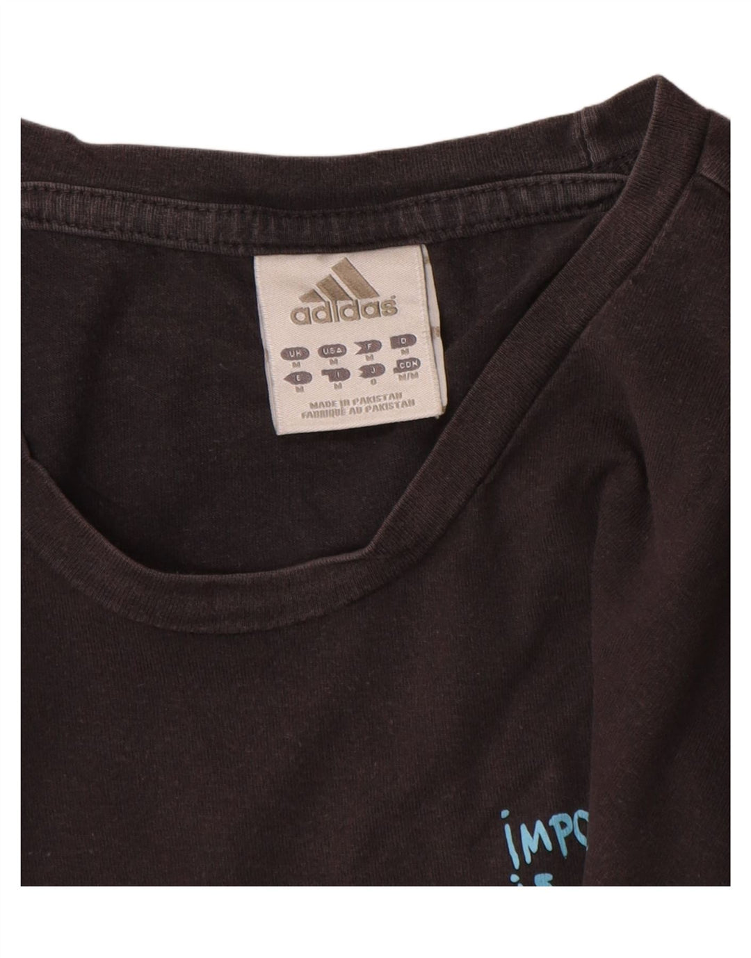 ADIDAS Camiseta gráfica para hombre Top Mediano Algodón negro