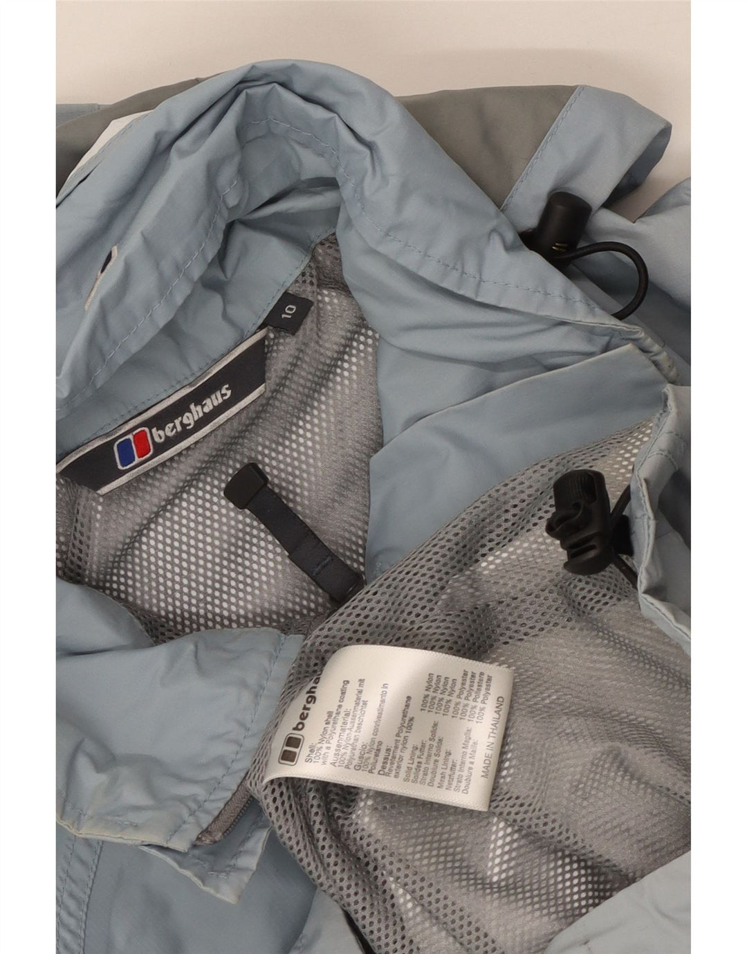 Berghaus Chaqueta impermeable extragrande con capucha para mujer UK 10 Small Blue Nylon