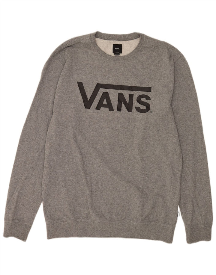 Vans Hombre Sudadera Gráfica Jumper XL Algodón Moteado Gris
