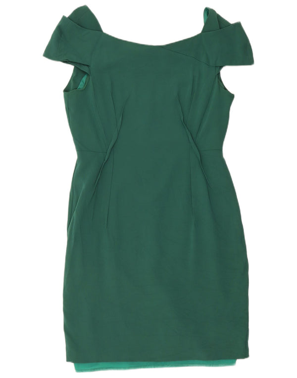 Reiss Vestido tubo con hombros descubiertos para mujer UK 44 Viscosa verde grande