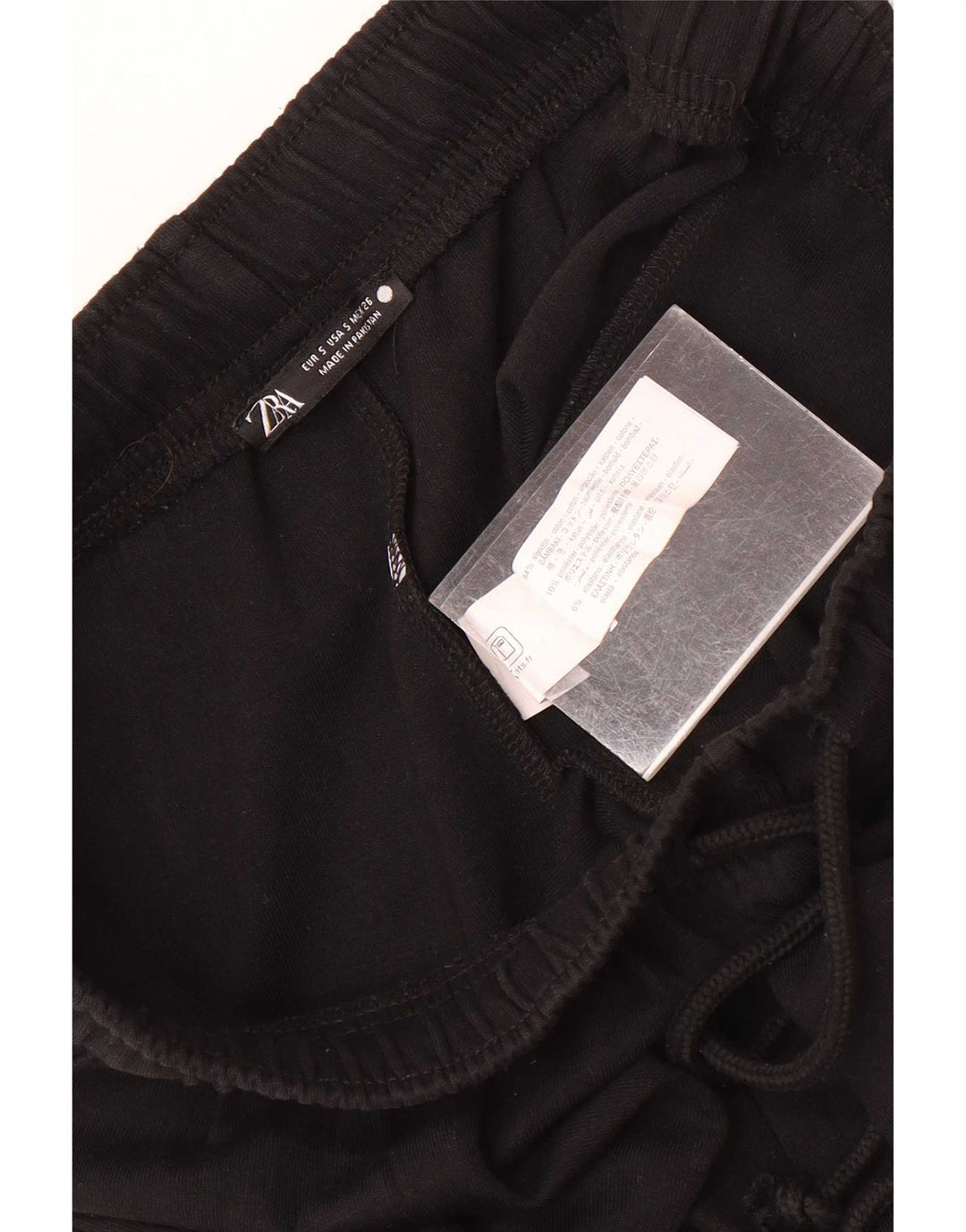 Zara Hombre Pantalón Chándal Pequeño Algodón Negro