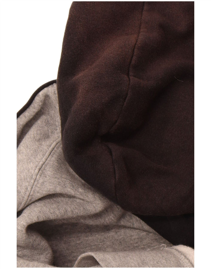 NIKE Mens Hoodie Jumper Small Grey Colourblock Cotton