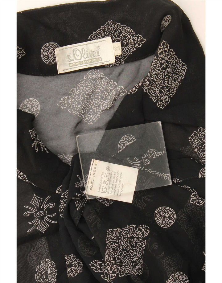 S.Oliver Blusa larga para mujer EU 36 Poliéster floral negro pequeño