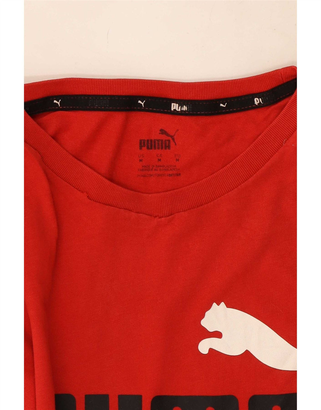 Puma - Camiseta gráfica para hombre, parte superior de algodón rojo mediano
