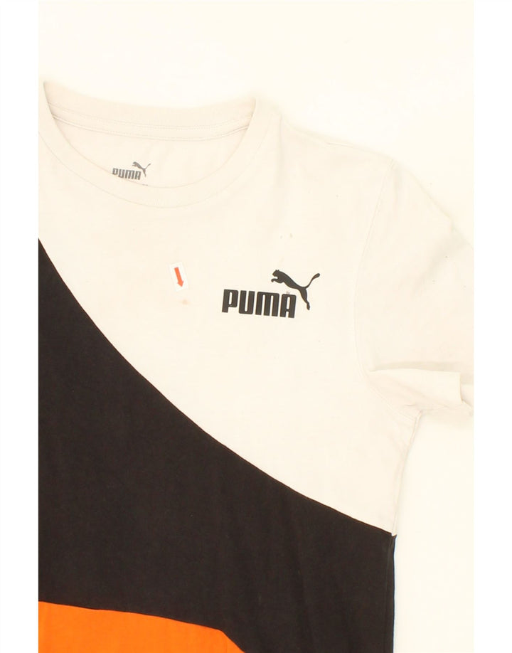 PUMA Boys Graphic T-Shirt Top 13-14 Years Multicoloured Colourblock Vintage Puma and Second-Hand Puma from Messina Hembry 