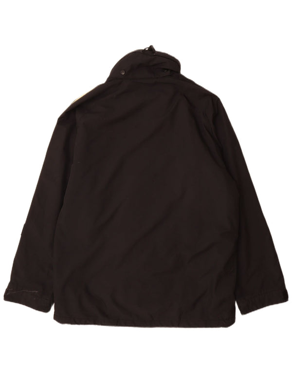 Adidas Chaqueta cortavientos con capucha para hombre UK 40/42 Medium Negro Poliamida