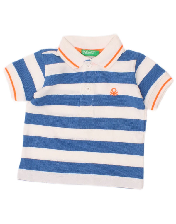 Benetton Polo Bebé Niño 3-6 Meses Algodón Rayas Azul