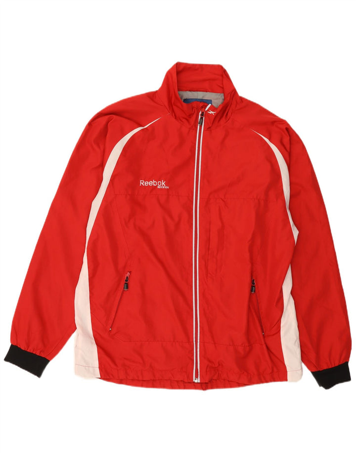 Reebok Chaqueta impermeable para hombre UK 42 XL Rojo Colorblock Poliéster