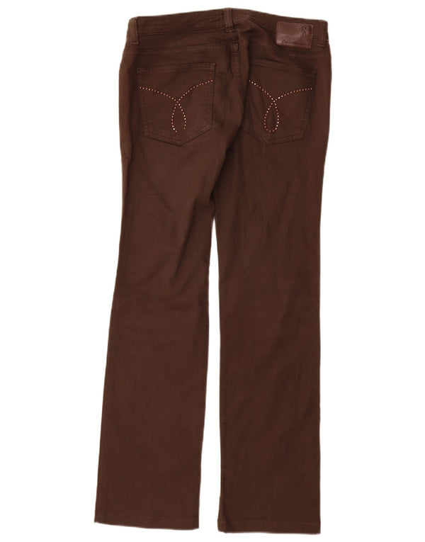 Pantalones Casuales Rectos Calvin Klein Mujer W28 L31 Algodón Marrón
