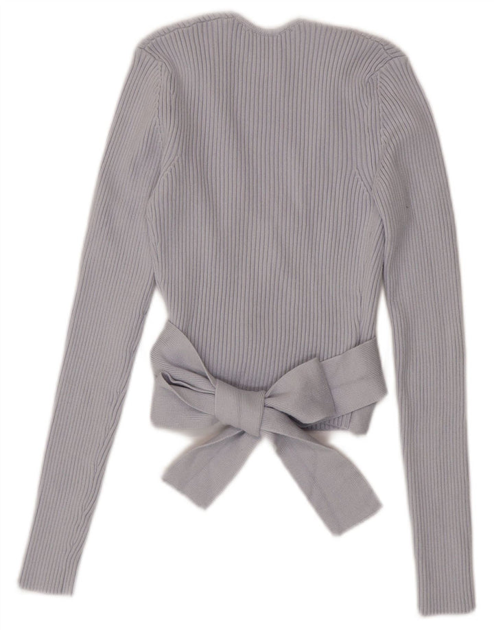 Zara Mujer Crop Wrap Cardigan Top UK 8 Small Azul