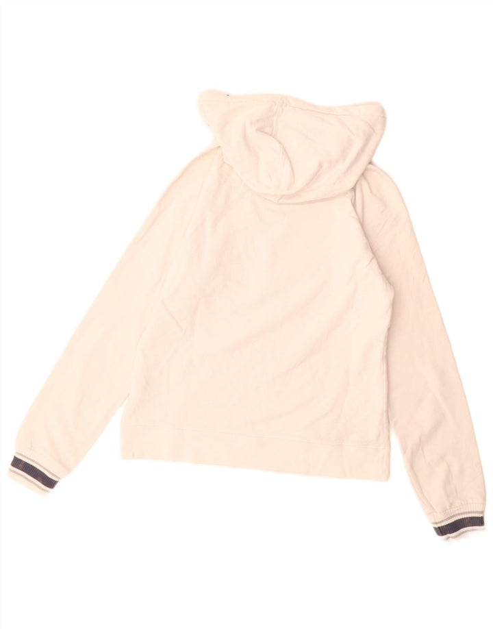 CONVERSE Jersey con capucha gráfica para mujer Reino Unido 12 Algodón blanco mediano