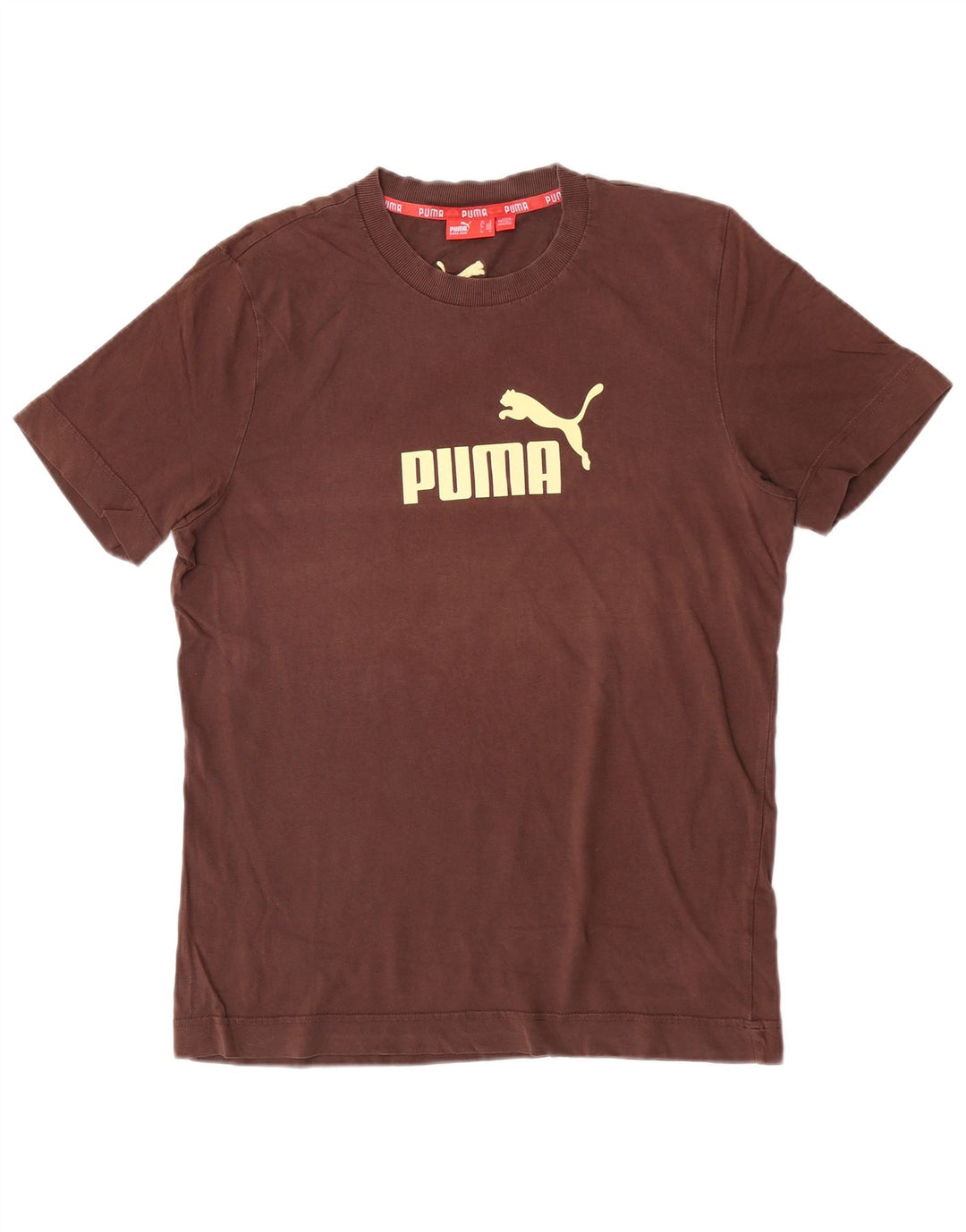 Puma Hombre Camiseta Gráfica Top Marrón Medio