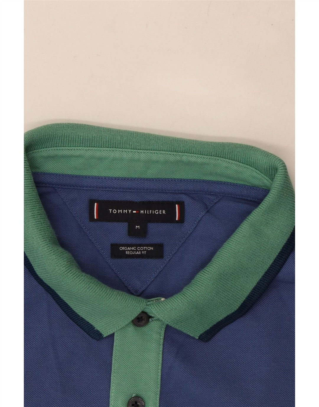 TOMMY HILFIGER Polo de corte regular para hombre de algodón azul medio