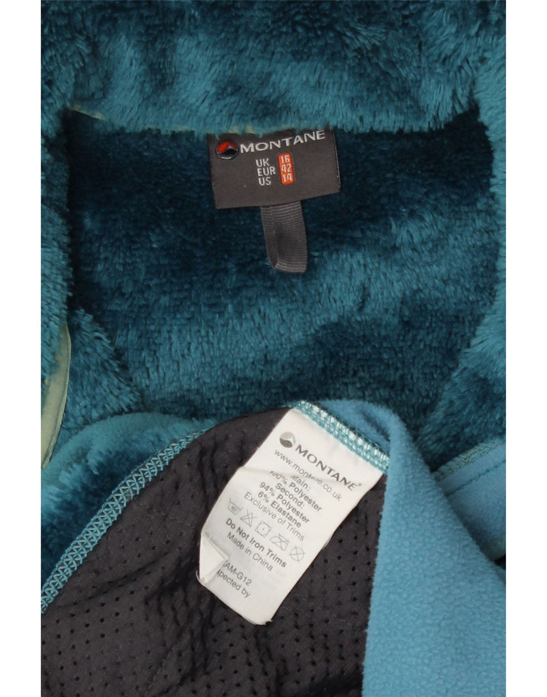 Montane Chaqueta polar para mujer UK 46 Grande Azul Colorblock Poliéster