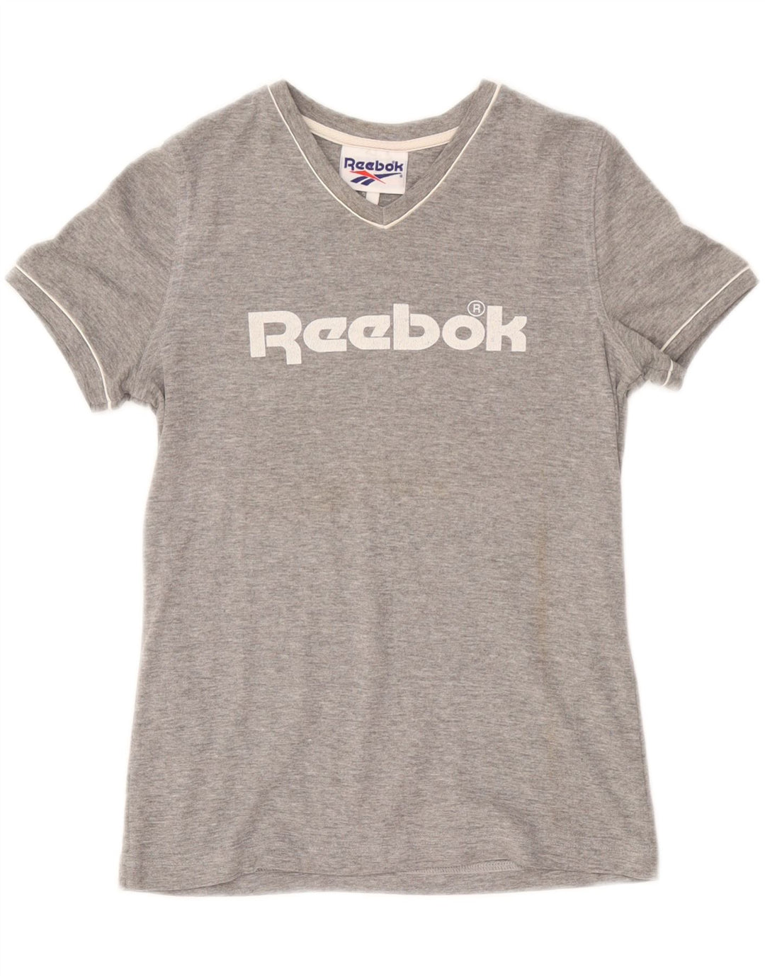 REEBOK Camiseta gráfica para mujer Top UK 44 Algodón gris medio