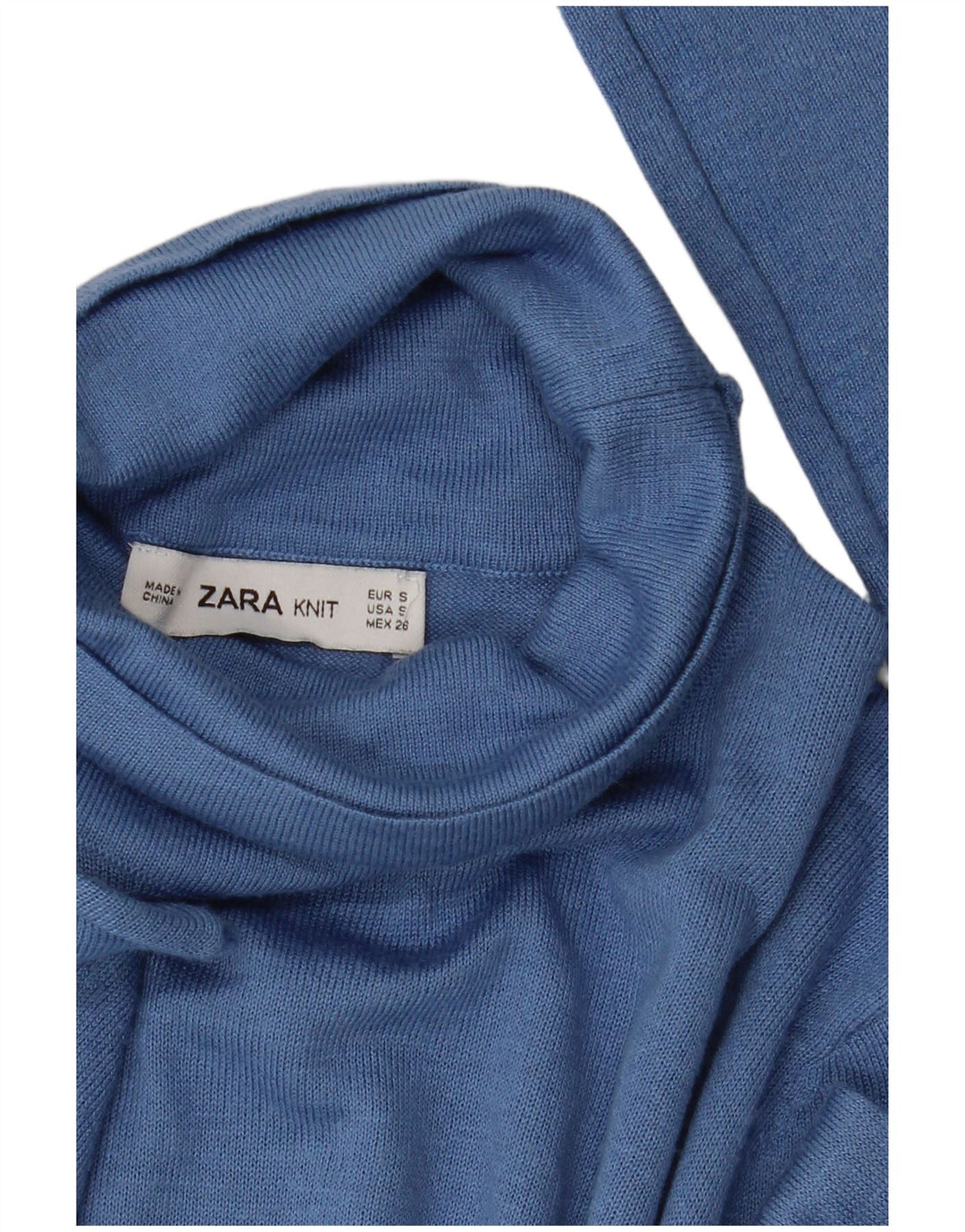 Zara Mujer Roll Neck Jumper Sweater UK 10 Small Azul Modal