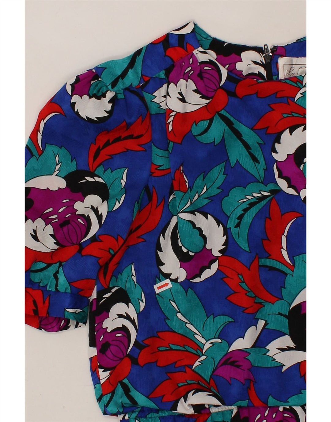 VINTAGE Womens Maxi Dress US 6 Medium Blue Floral Polyester Vintage Vintage and Second-Hand Vintage from Messina Hembry 