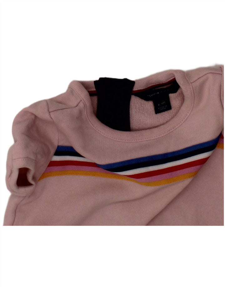 TOMMY HILFIGER Mono corto para bebé niña 6-9 meses Algodón a rayas rosa