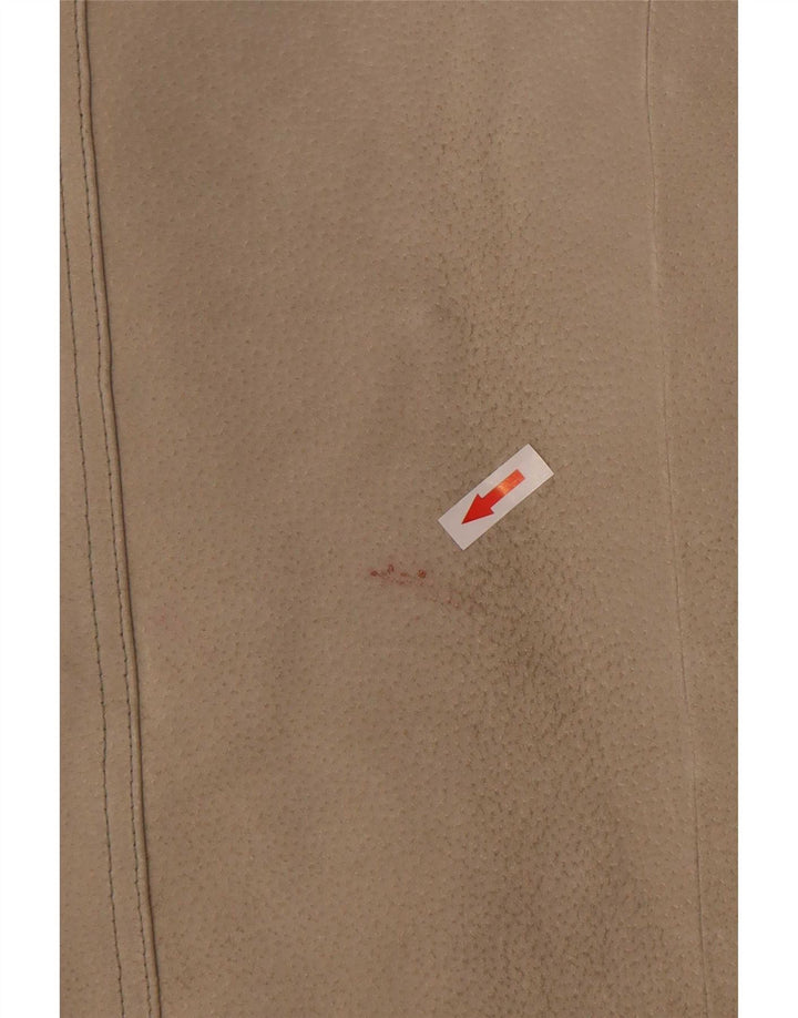 M. Flues Camisa de ante para hombre, talla grande, cuero beige